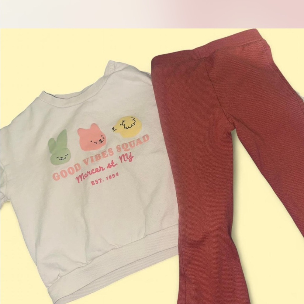 Good Vibes Squad Graphic Sweatshirt and Pants Set
